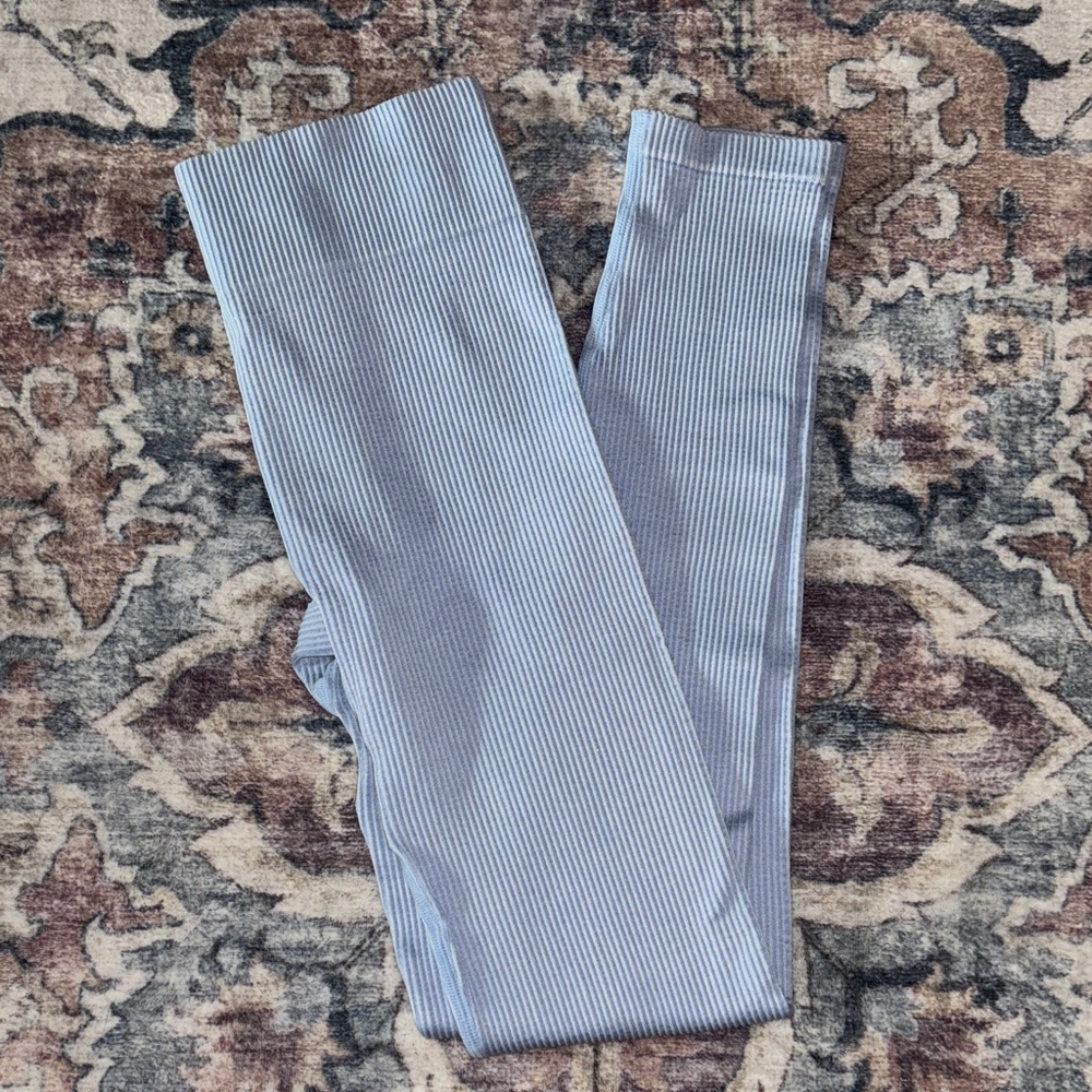 Forever 21 Sky Blue Ribbed Leggings
